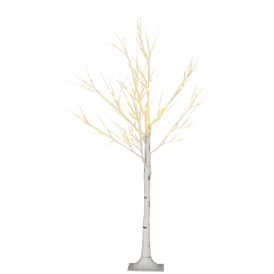 Foto van HOMCOM 120 cm kunstberken kerstboom met LED, decoratie voor bruiloft en feest