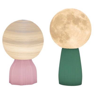 Foto van HOMCOM LED Mond Tafel lamp met USB, nachttafel lamp voor woonkamer en speelkamer, wit