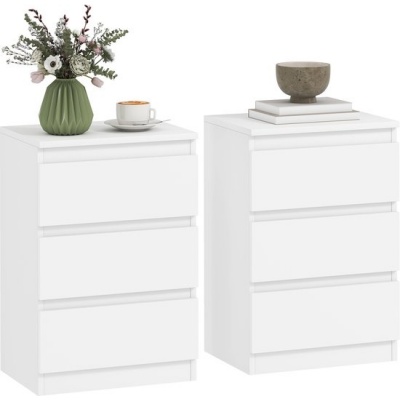 Foto van HOMCOM Nachtkastje MDF 40L x 30B x 59,5H cm Wit