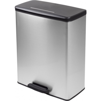 Foto van Curver Decobin Prullenbak - 65L - Rechthoekig - Zilver Metallic