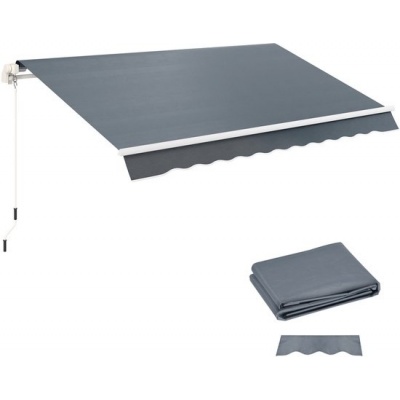Foto van Outsunny zonnescherm met Volant, waterafstotend, vervangstof 3 x 2,5 m, grijs