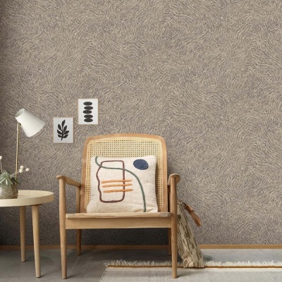 Foto van Erismann Vliesbehang Taupe Goud Metallic Abstract Lijnenpatroon 10303-37