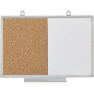 Foto van 2-in-1 combibord - 30 x 45 cm - prikbord en whiteboard met bakje