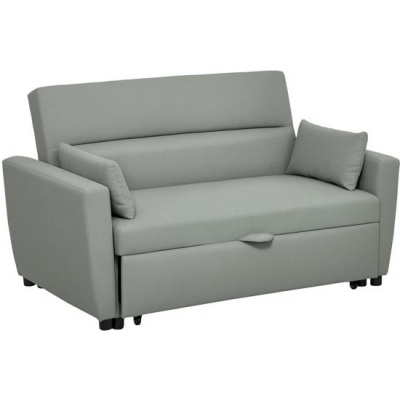 Foto van HOMCOM 2-zits Sofa Bed met Slaapfunctie en Verstelbare Rugleuning, Lichtgrijs