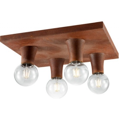 Foto van Vintage plafondspot roestkleurig retro verlichting voor woonkamer met rustieke uitstraling