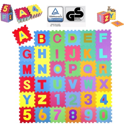 Foto van KIDUKU® 86-delige puzzelmat met cijfers en letters, 31,5 x 31,5 cm per stuk