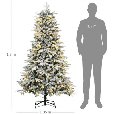 Foto van HOMCOM Kunststof Kerstboom 105x105x180 cm - Wit