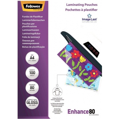Foto van Fellowes Imagelast lamineerhoezen A4 - Glanzend - 80 Micron - 100 stuks