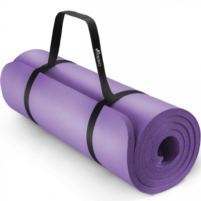 Foto van TRESKO® fitnessmat yogamat pilatesmat 185 x 60 cm, paars, 1,5 cm dikte, ftalaatvrij
