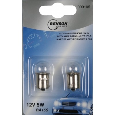 Foto van Benson Autolamp Remlichtbol 12 Volt R5 Watt - 2 stuks