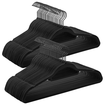 Foto van SONGMICS Kleerhangers fluweel, set van 50, antislip, kleine stang voor stropdassen, 360° draaibare h
