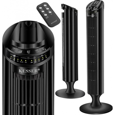 Foto van KESSER® Ventilator met Afstandsbediening en LED Display - Torenventilator met 3 snelheden en Timer -