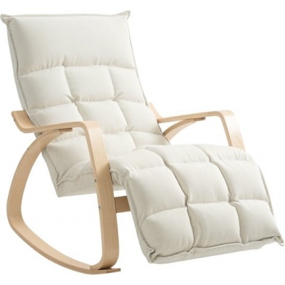 Foto van HOMCOM Schommelstoel Polyester 106-123L x 67B x 92H cm Crèmewit