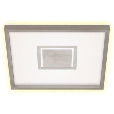 Foto van Briloner Leuchten - LED-plafondlamp met achtergrondverlichting, 22W, 3000 lumen, wit/mat nikkel