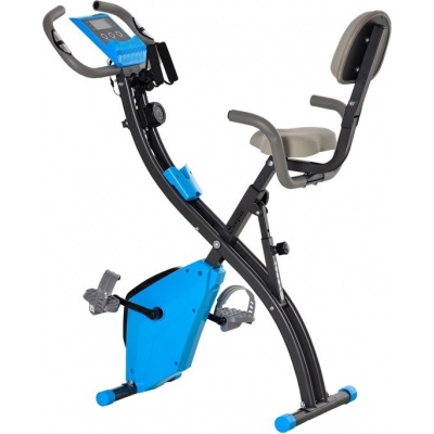 Foto van HOMCOM Hometrainer van staal, ABS - 105L x 48B x 118H cm - Blauw en Zwart