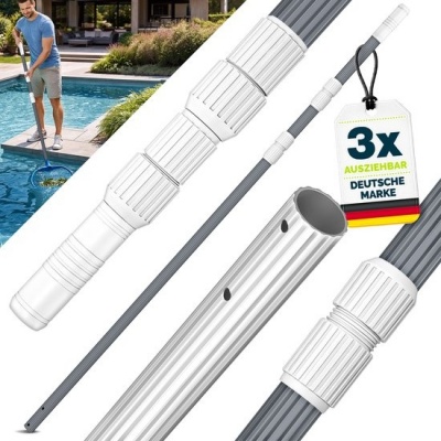 Foto van Tillvex telescoopstang voor zwembad, 1,20-3,60 m, aluminium, 3-delig, antraciet