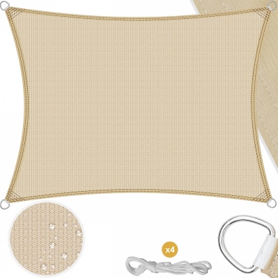 KESSER® Zonnezeil 2 X 3 M., zonwering, windbescherming, waterafstotend en winddicht