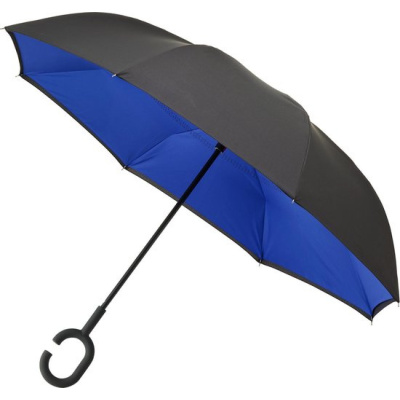 Foto van Impliva - Opvouwbare Inside Out Paraplu - Ø 107 cm - Zwart/Blauw