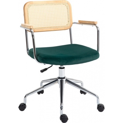 Foto van HOMCOM Bureaustoel van Polyester en Staal, Groen, 60L x 57B x 86-94H cm
