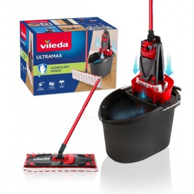 Foto van Vileda Ultramax Dweilsysteem - Compleet Vloerwisserset met Emmer en Pers