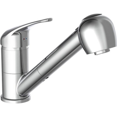 Foto van SCHÜTTE Supra Keukenkraan - Mengkraan - Draaibare Uitloop - Uittrekbare Sproeier - 2 Standen - Chroo