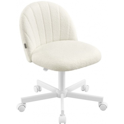 Foto van Fauteuil van fleece stof in crèmewit