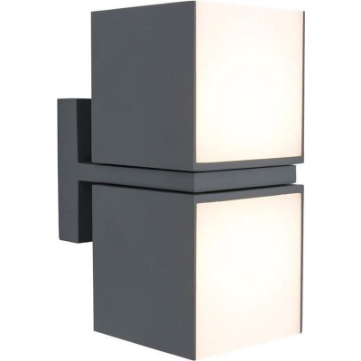 Foto van LUTEC Cuba - buitenwandlamp - 2 draaibare lichtkoppen - Aluminium - LED - 1000 Lumen - Donkergrijs