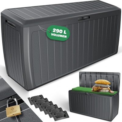 KESSER® Opbergbox, 290 liter, met wieltjes, handgrepen