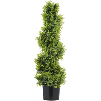 Foto van HOMCOM kunstmatige topiaries - kunststof/metaal - Ø16,5x90 cm - groen