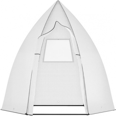 Foto van Outsunny Gewächshaus van metaal, PE-kunststof - 160L x 140B x 180H cm - Wit