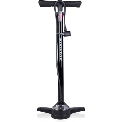 Foto van Dunlop Fietspomp met Drukmeter - Fiets Pomp voor Dunlop, Schrader en Frans Ventiel - Staande Pomp In