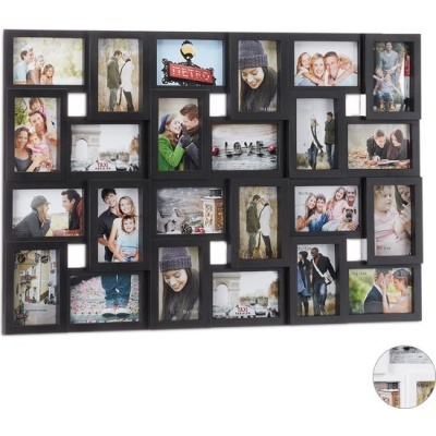 Foto van Zwarte collage fotolijst voor 24 foto's - 10 x 15 cm - kunststof