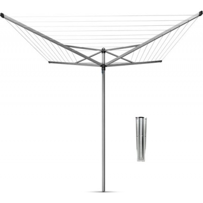 Foto van Brabantia Topspinner Waslijn - 40 m - met Metalen Grondanker - Metallic Grijs