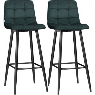 Foto van HOMCOM barkrukken - polyester en staal - 42L x 47B x 105H cm - groen