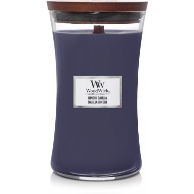 Foto van WoodWick Hourglass Grote Geurkaars - Hinoki Dahlia - 130 branduren
