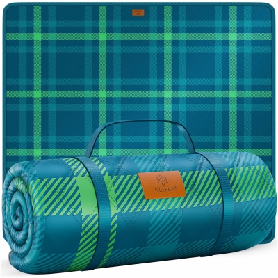 Foto van KESSER® Picknickdeken, campingdeken, 200 x 200 cm, stranddeken met waterdichte onderkant, drielaags,