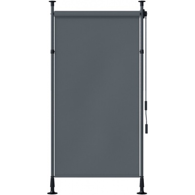 Foto van Outsunny Verandazonwering Aluminium, Donkergrijs Polyester