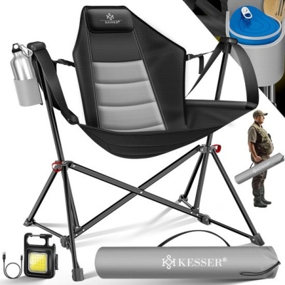 Foto van KESSER® Campingstoel, opvouwbaar tot 160 kg, visstoel, klapstoel, gevoerd met armleuningen, campingl