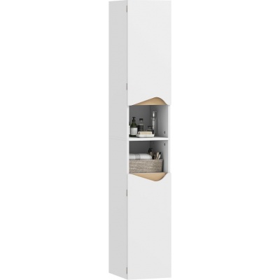 Foto van Homcom Badkamerkast - Spaanplaat - 34,6L x 30B x 180,5H cm - Wit