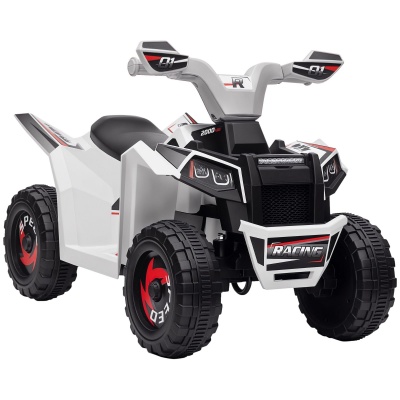 Foto van HOMCOM Elektrische kinderquad, 6V accu, voor- en achteruit, 70 x 41,5 x 48,5 cm, wit