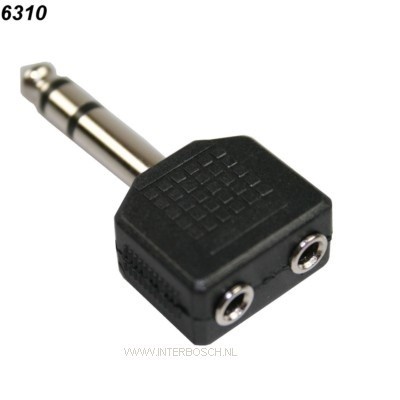 Koptelefoon Verloopplug 6,3 => 2*3,2 Koptelefoon Verloopplug 6,3 => 2*3,2