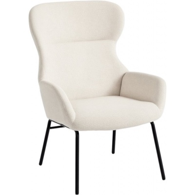 Foto van HOMCOM Accentstoel Polyester 74,5L x 70B x 103,5H cm Crèmewit