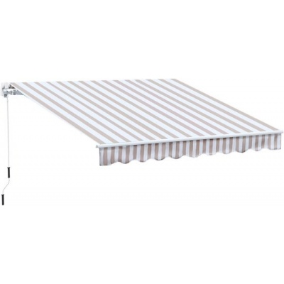Foto van Outsunny Aluminium, Metaal, Polyester - Beige + Wit - L295 x B245 cm - Zonnescherm