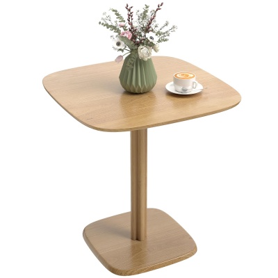 Foto van HOMCOM Moderne Vierkante Eettafel 70 x 70 cm in Natuurlijk Hout