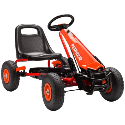 Foto van AIYAPLAY Gokart met Handrem, Verstelbare Stoel en Pedaalaandrijving voor Kinderen 3-8 Jaar