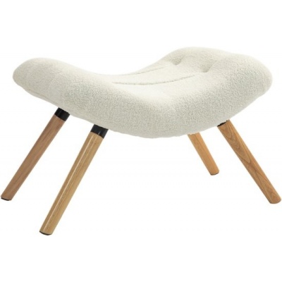 Foto van HOMCOM Voetenbank - Polyester, Schuim - 67L x 45B x 38H cm - Crèmewit