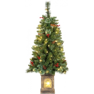 Foto van HOMCOM Kunststof Kerstboom 120 cm Groen met Staal, 56L x 56B cm