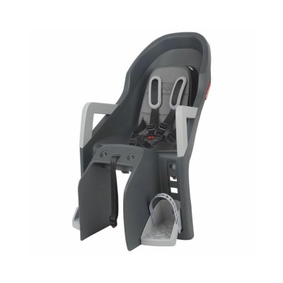 Foto van POLISPORT Guppy Maxi+ CFS achterzitje voor fietsen 26''-28'', voor kinderen 9-22 kg, Donkergrijs/Zil