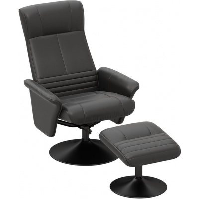 Foto van HOMCOM Relaxfauteuil met voetensteun - Polyester, staal - 69L x 71B x 104H cm - Zwart