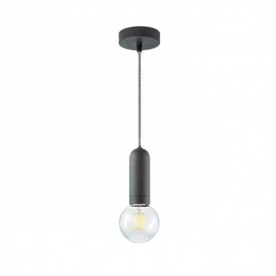 Foto van Zwarte retro hanglamp met zebrakabel, klassiek, E27